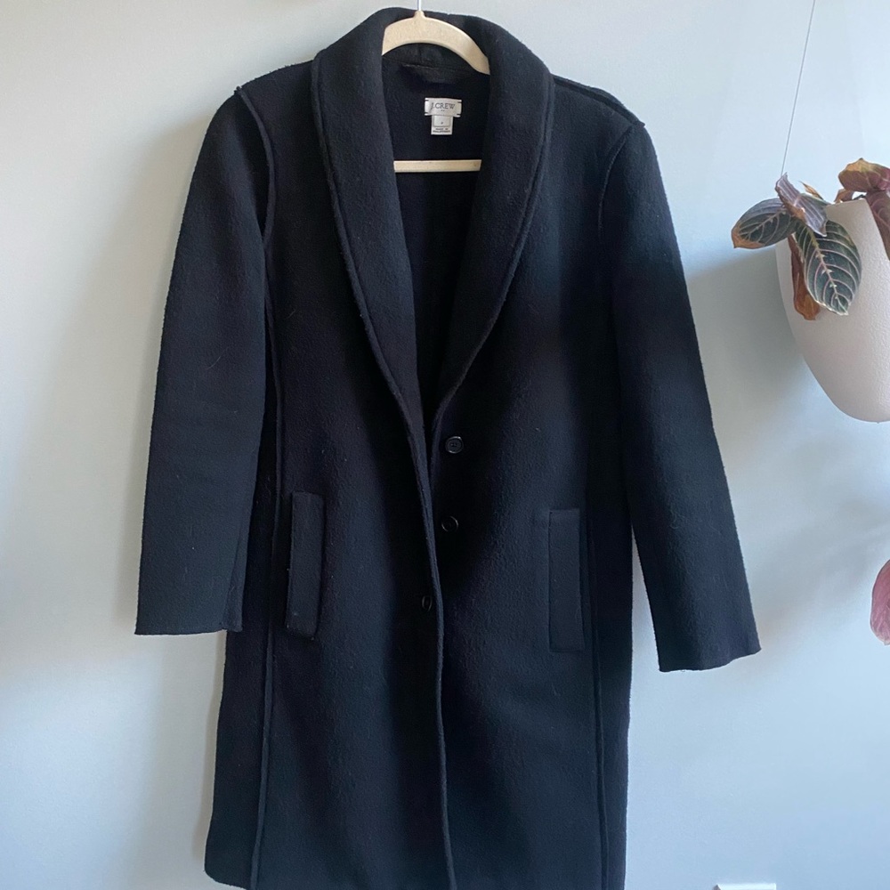 J. Crew Boiled Wool Jacket black